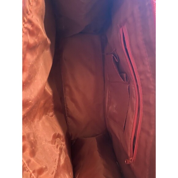 Elizabeth Arden Embossed Alligator Glossy Tassels Large Red Tote Bag Handbag - Picture 5 of 16